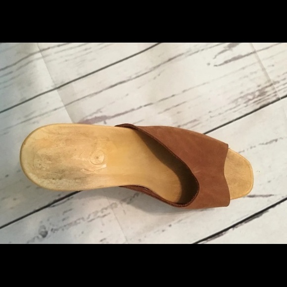 Candies 1980s Vintage Suede Wood Heels - Picture 4 of 5